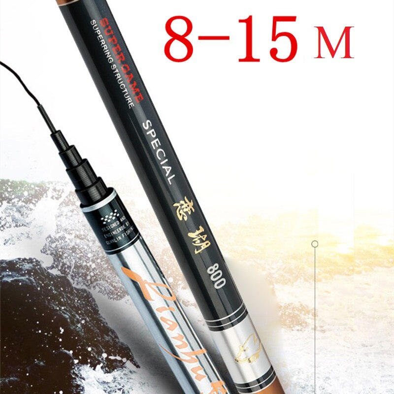 Drop shipping Handing overlength 8m-12m 13m 14m 15m high Carbon Super Hard Fishing Rod Telescopic Rod Sea fishing Rod Taiwan