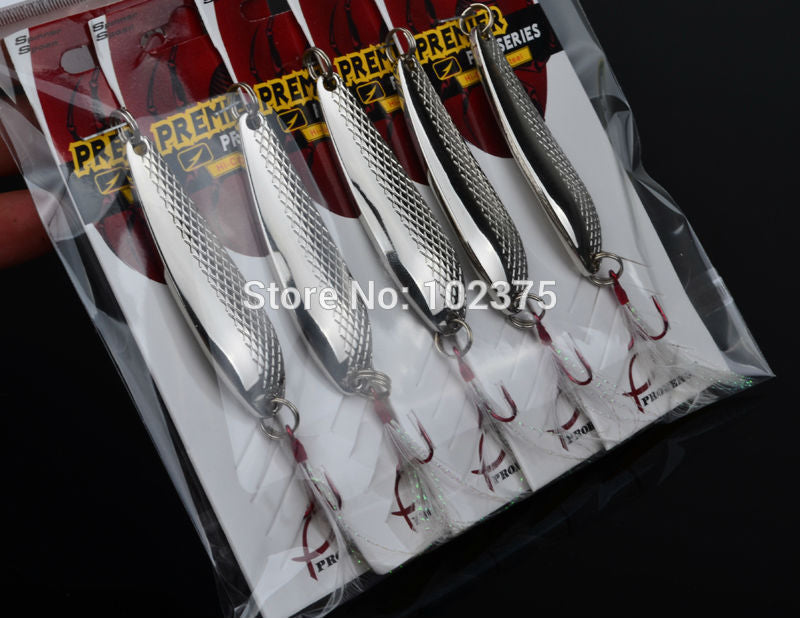 100pc/lot Fishing Tackle Silvery color Spoon Lures Metal Lure 7cm-2.8"/16g-0.57oz Fishing Lure for Fishing bait Free Fisher