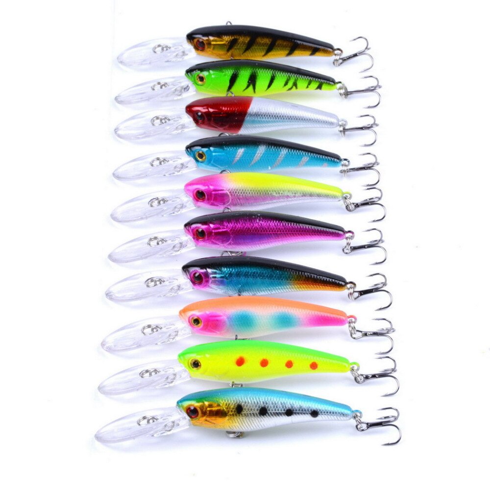 Aorace 7.28g/9cm 3D Fishing Eyes Laser Line Hard Minnow Baits Life-like Swimbait Fishing Lures Bass Crankbait Tackle 100pcs