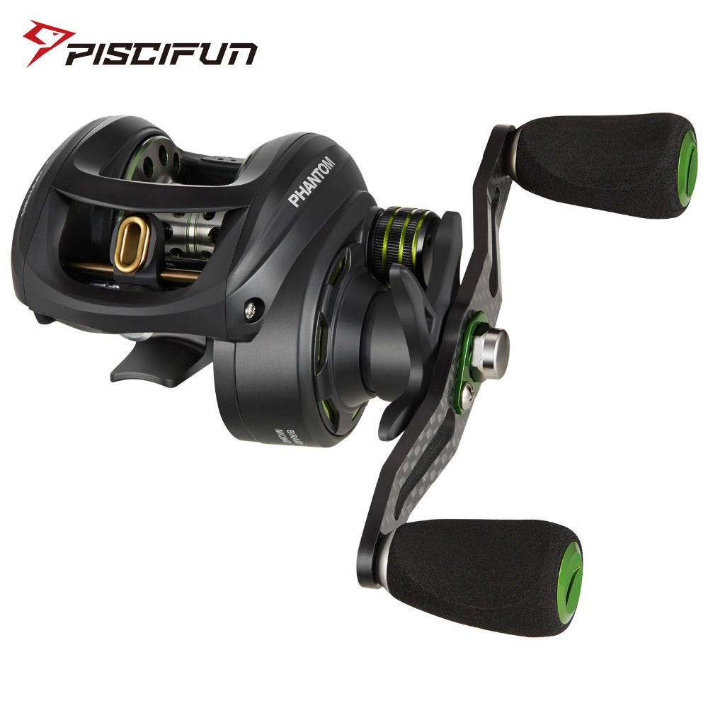 Piscifun Phantom Baitcasting Reel Fishing Tackle 7.0:1 Gear Ratio 7.7kg Max Drag 7 Bearings Dual Brake Ultralight Carbon Fiber