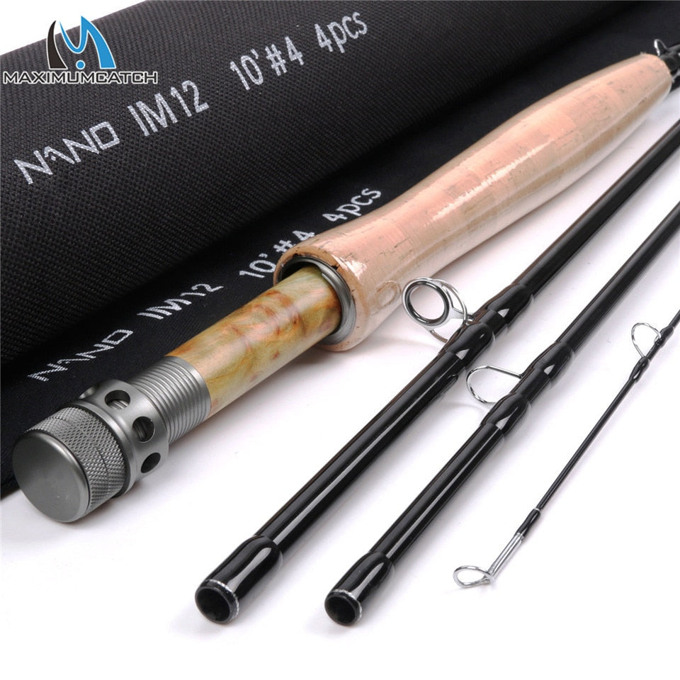 Maximumcatch NANO Nymph 10FT 2/3/4wt Fly Fishing Rod IM12 Graphite Carbon Fiber Fast Action Fly Rod with Cordura Tube