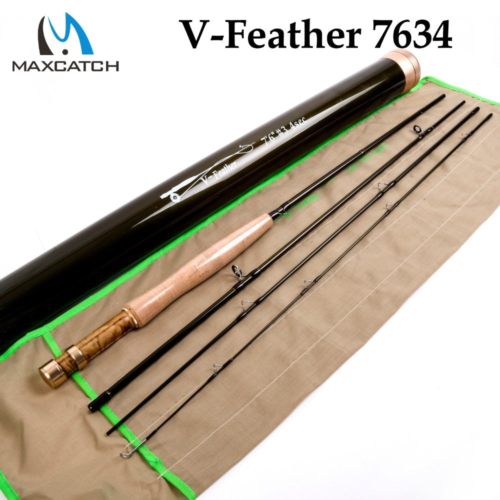 Maximumcatch V-Feather Fly Fishing Rod Small Stream Creek 30T+36T SK Carbon Light Fly Rod  With Carbon Fiber Tube