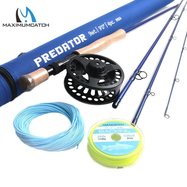 Maximumcatch Predator 9FT Saltwater Fly Fishing Rod 30T SK Carbon Fiber 8wt/9wt/10wt/12wt  4pc Fly Rod with Cordura Rod Tube