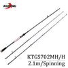 KUYING 2.1m Tournament Double Tips MH H Hard Casting Spinning Lure Fishing Rod Carbon Fiber Cane Pole Stick Medium Fast 7-28g