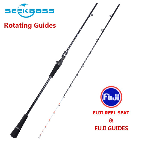 SEEKBASSJanpa Fuji reel seat Fuji guides Light Boat Rod Saltwater Fishing Rod PE 0.6-1.2# Solid Tip  Tai rubber fishing rod