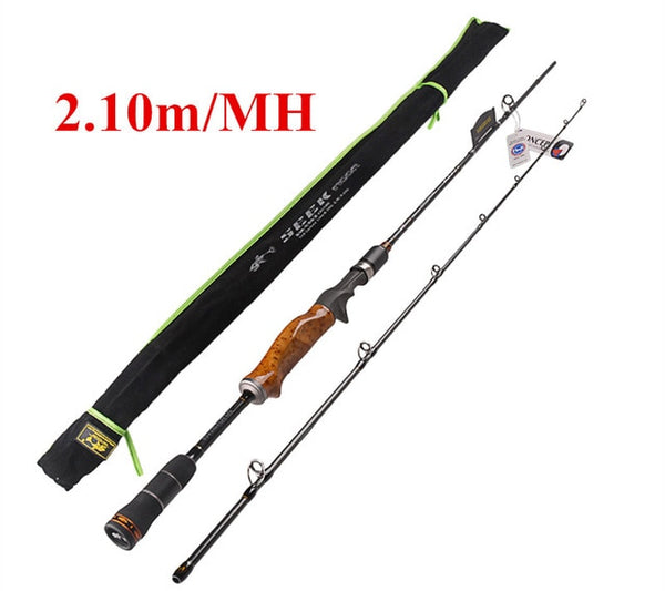 YUANWEI 2Sec 1.98m/2.1m/2.4m IM8 Carbon Casting Fishing Rod Lure Rod Wood Root Handle Vara De Pesca Peche Carpe Olta