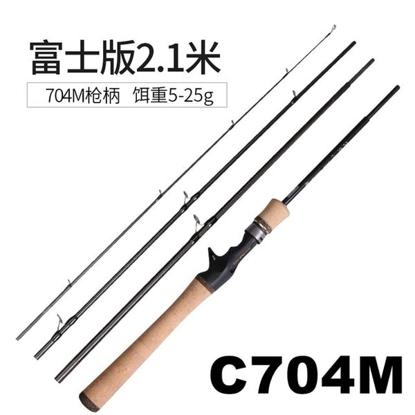 Lurestar 4 Section Travel Spinning Fishing Rod FUJI Reel Seat & Rings High Carbon Fiber 1.9m 2.0m 2.1m Fast Action L ML M Power Jig Rod