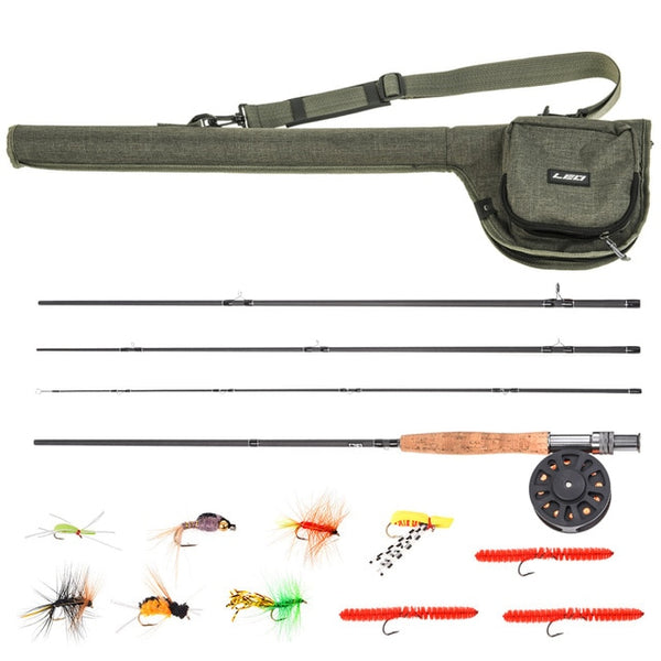 9' Fly Fishing Rod and Reel Combo with Carry Bag Fishing Box 10 Flies Complete Starter Package Fly Fishing Kit for Carp Pesca