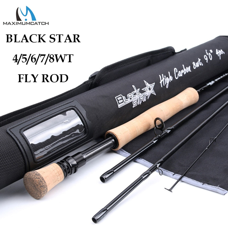 Maximumcatch 4-8WT Fast Action Fly Fishing Rod 30T+40T SK Carbon 9FT 4sec Fly Rod with Cordura Tube