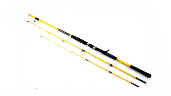 Free Shipping BOAT fishing rod yellow 2.1 meters jigging trolling spinning or baitcasting rod 50/80 2 tips fishing pole