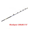 Boat fishing rod 5+1 Roller Guide 168cm Blue Spear 80lbs 100lbs big game rod nylon butt unbreakable power trolling fishing rods