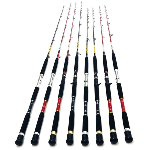 200g Lure Boat Fishing Rod 1.8M 2.1M Carbon Fiber Fish Pole Ocean Saltwater Spinning Universal Casting Rock Fly Fishing Rod