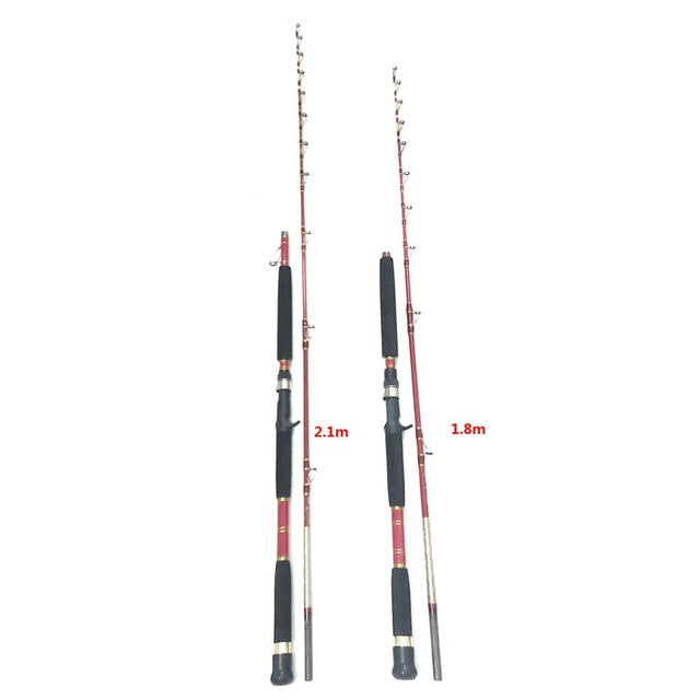 200g Lure Boat Fishing Rod 1.8M 2.1M Carbon Fiber Fish Pole Ocean Saltwater Spinning Universal Casting Rock Fly Fishing Rod