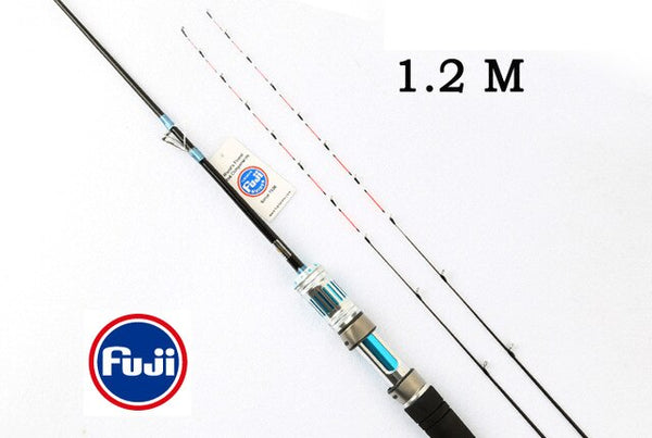 New Arrival Carbon Resin Material Raft Fishing Rod EVA Metal Handle 1m/1.2m 3 Section Lure Fishing Rod Wholesale FUJI Accessorie