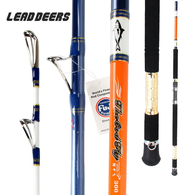 Leaddeers Full Fuji Parts Trolling Fishing Rod 3 Section Carbon Distance Throwing Rod Big Game Gadus Boat Fishing Rod 3.0m 3.3m