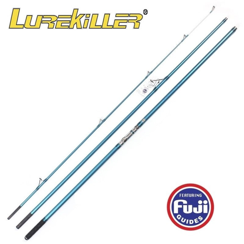 Hunthouse fishing rod 4.2M long surf rod 3 sections high carbon fuji surf casting rod sinker lure weight 100-250G
