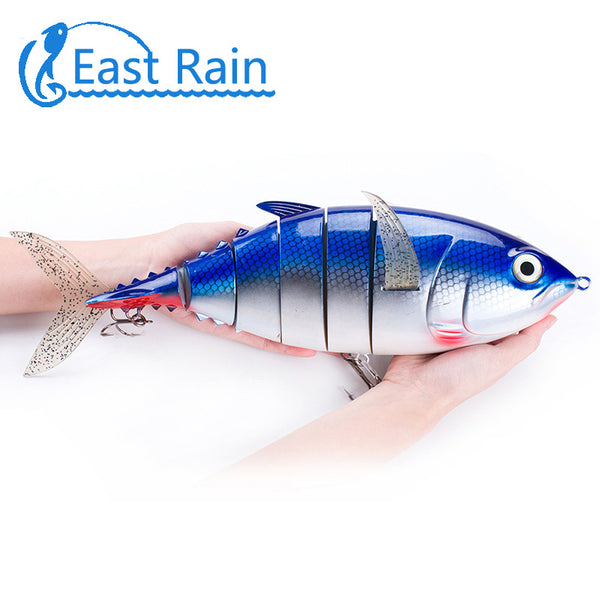 East Rain 40CM 1027G Ocean Fishing Lures 6 Segment Hard Bait Quality Professional 2 Hooks Fishing Artificial Bait Free shipping