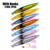 7PC Metal Lure Fishing Bait 210G Lead Fish Metal Jig Fishing Lure with Hook Scale Fishing Lure Artificial Hard Bait Jigging Lure