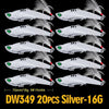 20pcs/lot Spoon Baits 6.2cm-7.5cm/11g-23g Bass Bait High Carbon Hook Fishing Tackle with 2 Colors Metal Bait Fishing Lure