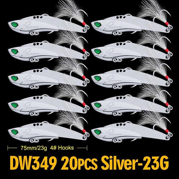 20pcs/lot Spoon Baits 6.2cm-7.5cm/11g-23g Bass Bait High Carbon Hook Fishing Tackle with 2 Colors Metal Bait Fishing Lure