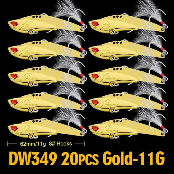 20pcs/lot Spoon Baits 6.2cm-7.5cm/11g-23g Bass Bait High Carbon Hook Fishing Tackle with 2 Colors Metal Bait Fishing Lure