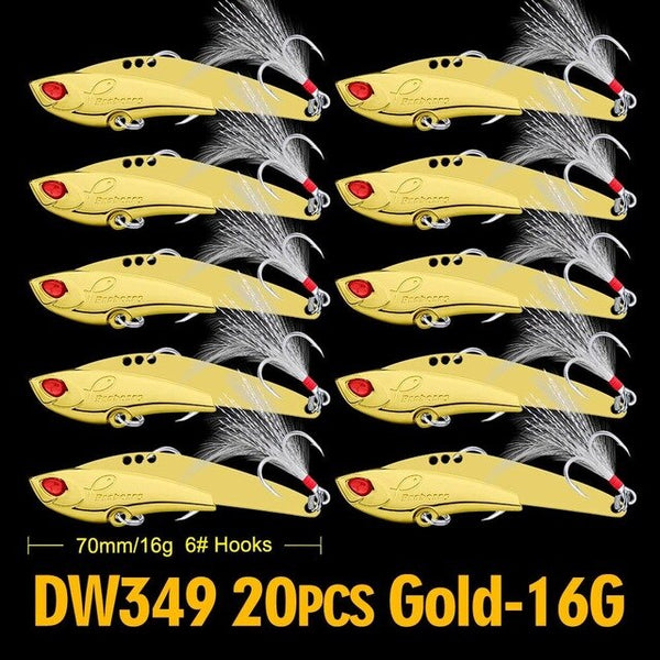 20pcs/lot Spoon Baits 6.2cm-7.5cm/11g-23g Bass Bait High Carbon Hook Fishing Tackle with 2 Colors Metal Bait Fishing Lure