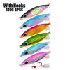 6PC Jigging Lure Lead fish 180G/11.5CM Metal Jig Fishing Lure with Hooks Paillette Knife Wobbler Artificial Hard Bait Laser Body