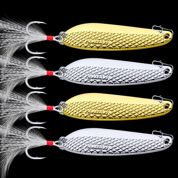 20PC Spinner Fishing Lure Spoon 6g-11g-16g Spoon Lures Silver Color Fishing Tackle Mixed Hook Metal Bass Bait