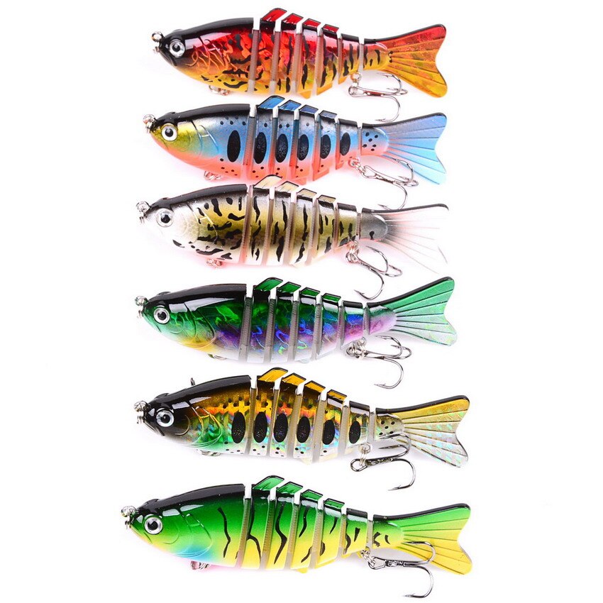 60PCS Sinking Wobblers 7 Segments Fishing Lures Multi Jointed Swimbait 15.8g Fishing Tackle For Bass Isca Lifelike Crankbait