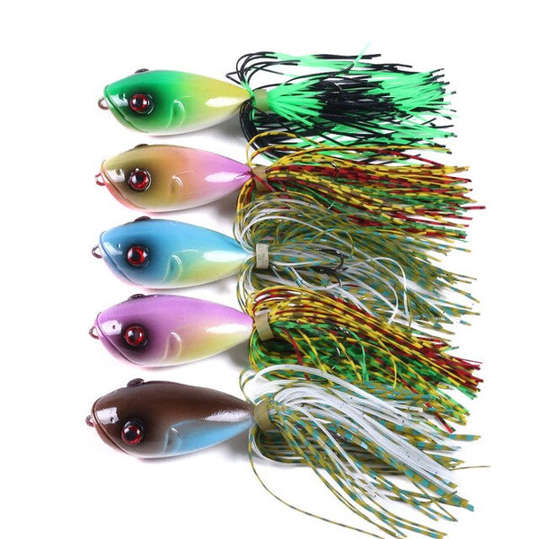 100Pcs 10cm 11g Artificial Hard Ray Frog Lure Jump Fishing Lures Bait Treble Hooks For Carp Fishing Popper Wobblers