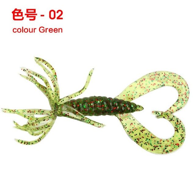 Bionic Soft Maggot 7cm 1.8g Double-tailed Flower Head Sub-soft Bait Wholesale Fishing Lure Fishing Tackle Fish Set  Bucktail Jig Fly Fishing
