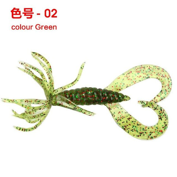 Bionic Soft Maggot 7cm 1.8g Double-tailed Flower Head Sub-soft Bait Wholesale Fishing Lure Fishing Tackle Fish Set  Bucktail Jig Fly Fishing