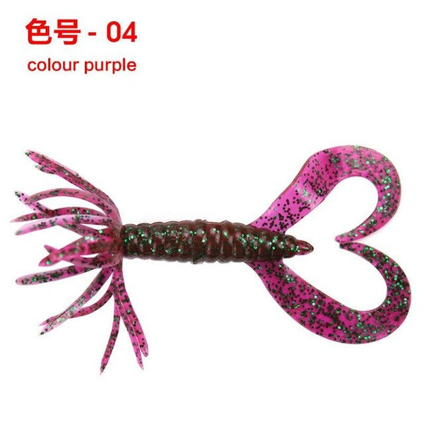 Bionic Soft Maggot 7cm 1.8g Double-tailed Flower Head Sub-soft Bait Wholesale Fishing Lure Fishing Tackle Fish Set  Bucktail Jig Fly Fishing