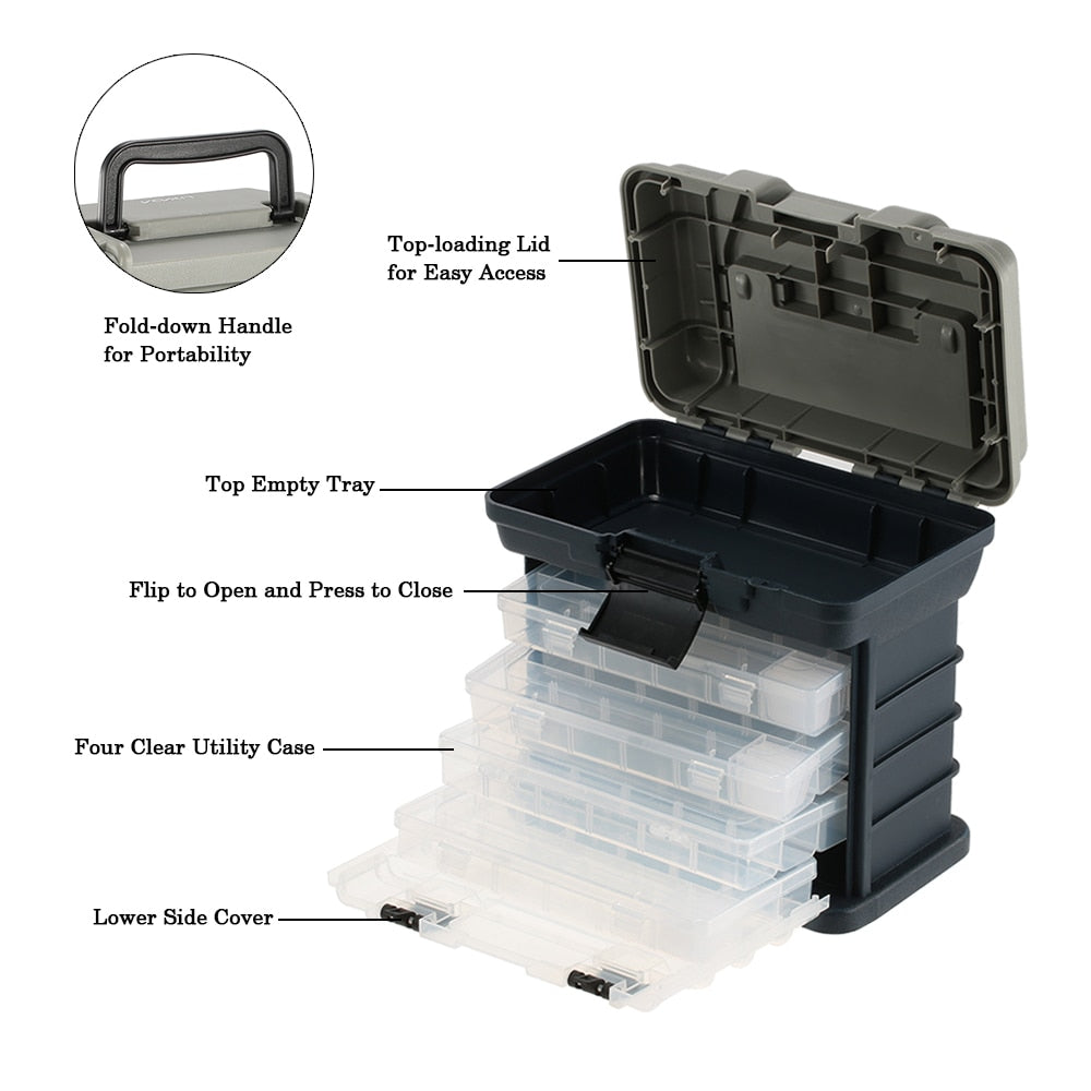 Fishing Box Sea Boat Fishing Lure Accessory Box Case Utility Box Universal Water Resistant Fishing Tackle Box