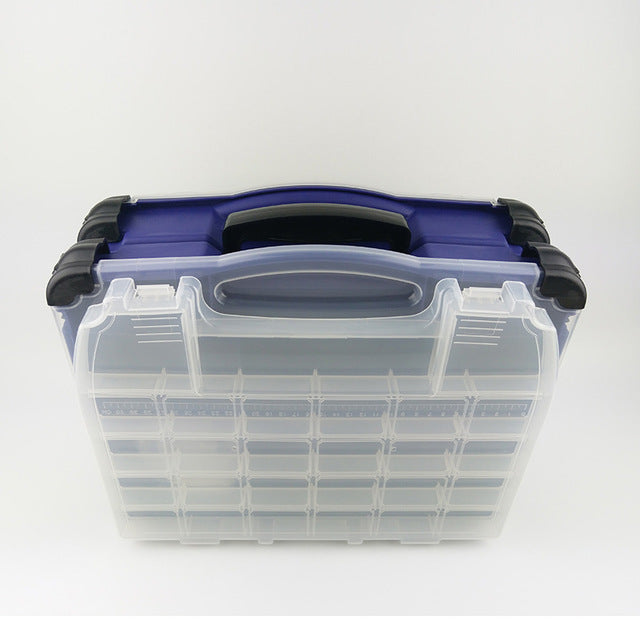 Multifunctional High Strength 38*17*32cm Transparent Visible Plastic Fishing Lure Box Fishing gear kit Boxes 3 Colors