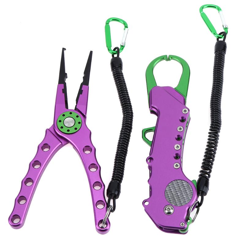 Portable Lure Plier+ Fish Controller Foldable Aluminum alloy Clamp Holder Fish Gripper Grabber Fishing Accessories Pesca