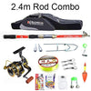 RoseWood 2.1m 2.4m 2.7m 3m 3.6m Portable Telescopic Fishing Rod Set Spinning Reel Combos Full Fishing Accessories Kit