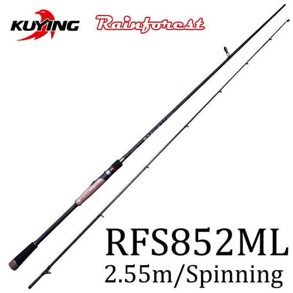 KUYING Rainforest 2.28m 2.4m 2.55m Japanese Carbon Spinning Casting Fishing Rod Lure Fish Pole Medium Fast Action Hard Soft