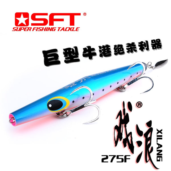 XILANG  275mm  215g  Fishing Lure Handmade  Wooden Plug   Floating    Pencil Popper   GT  Yellowtail  Tuna  SFT Brand