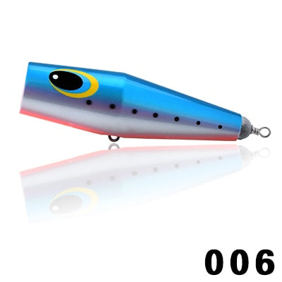 HUXIAO170mm  220g Fishing lure Floating Cup-mouth Popper  Handmade Wooden Plug   Fishing Lure  Big GT  Tuna SFT Brand