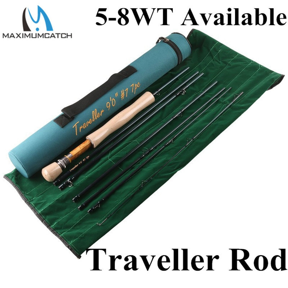 Maximumcatch Fly Fishing Rod 24T SK Carbon 9FT 5-8WT 4SEC Half-well Fast Action With Cordura Tube Carbon Fly Rod