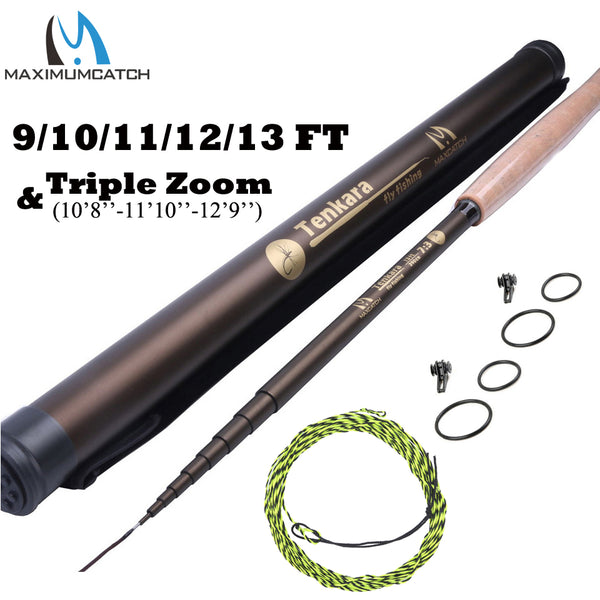 Maximumcatch 12/13FT 7:3 Telescoping Tenkara Fly Fishing Rod Fast Action 9 Segments Fly Rod