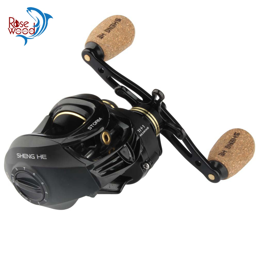 RoseWood 8kg Carbon Drag Baitcasting Reel 11+1 Bearings 5.3:1 Gear Ratio Magnetic Baitcaster Fishing Reel