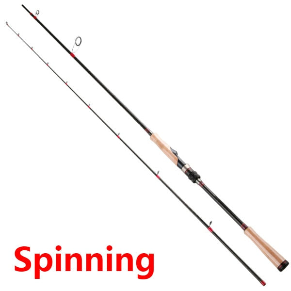 TSURINOYA Lure Fishing Rod 2.47m 2 Section M Power Carbon Fiber Spinning/Casting Fishing Pole 7-25g Lure Weight Fishing Tackle