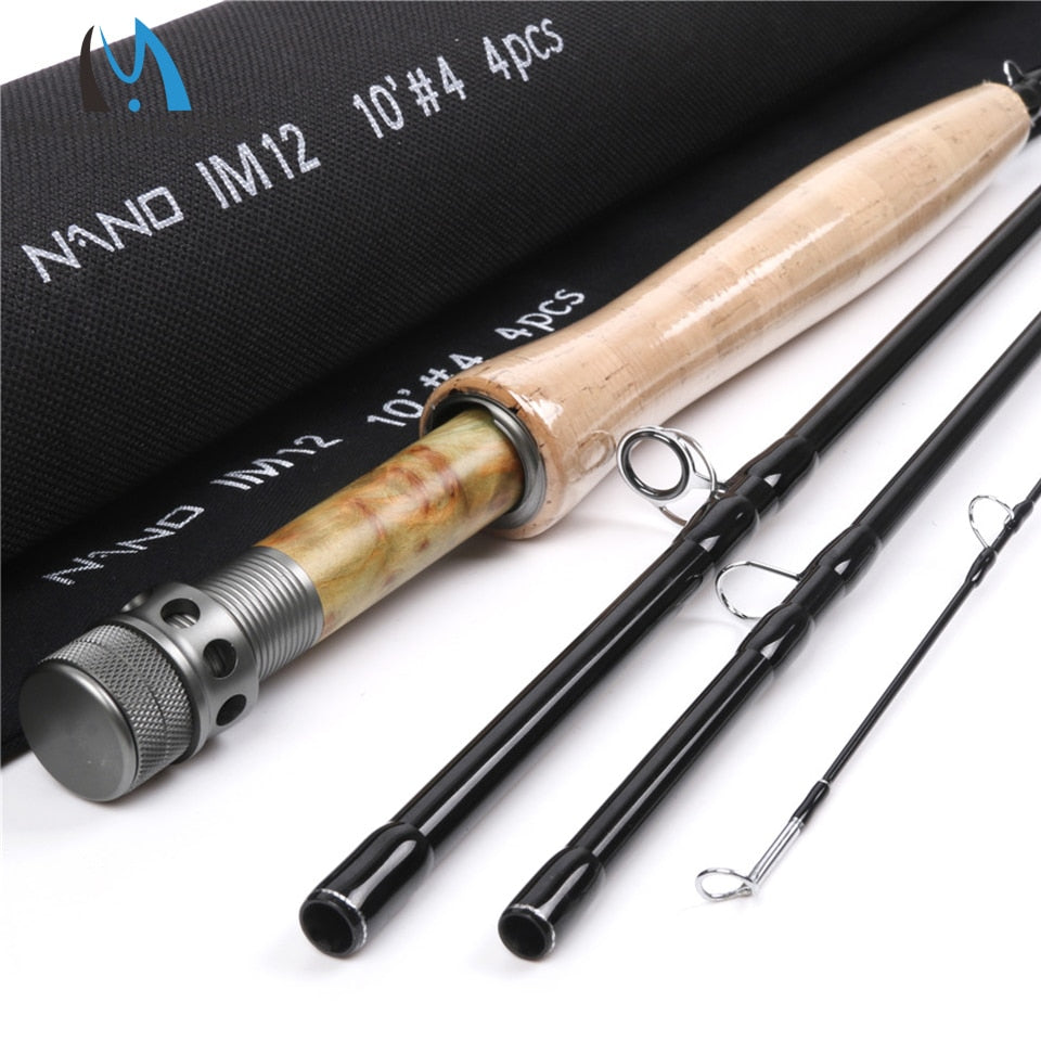 Maximumcatch Nano Nymph Fly Fishing Rod IM12 Graphite Carbon Fiber Fast Action With Cordura Tube 10FT #3 #4