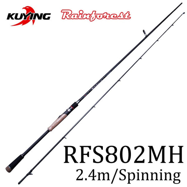 KUYING Rainforest 2.28m 2.4m 2.55m Japanese Carbon Spinning Casting Fishing Rod Lure Fish Pole Medium Fast Action Hard Soft