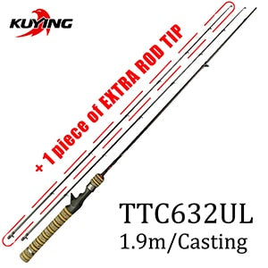 KUYING TETON 1.56m 1.8m 1.86m 1.9m 1.92m 1.98m Super Ultra Soft Light Baitcasting Casting Spinning Lure Fishing Rod Pole Cane Stick Combo FUJI Parts