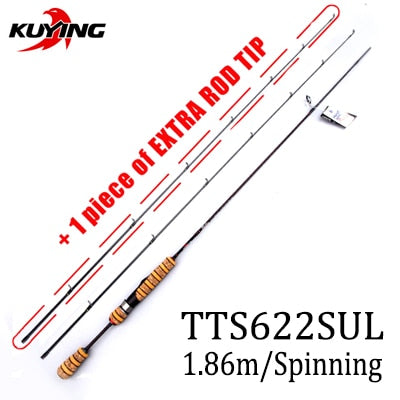 KUYING TETON 1.56m 1.8m 1.86m 1.9m 1.92m 1.98m Super Ultra Soft Light Baitcasting Casting Spinning Lure Fishing Rod Pole Cane Stick Combo FUJI Parts