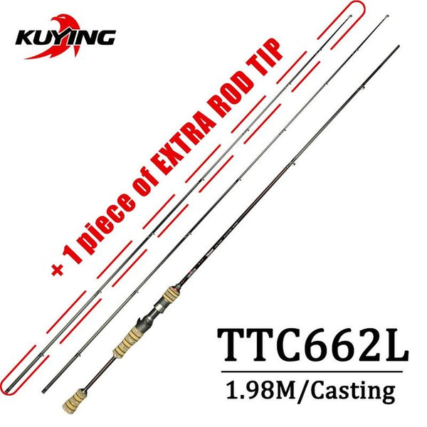 KUYING TETON 1.56m 1.8m 1.86m 1.9m 1.92m 1.98m Super Ultra Soft Light Baitcasting Casting Spinning Lure Fishing Rod Pole Cane Stick Combo FUJI Parts