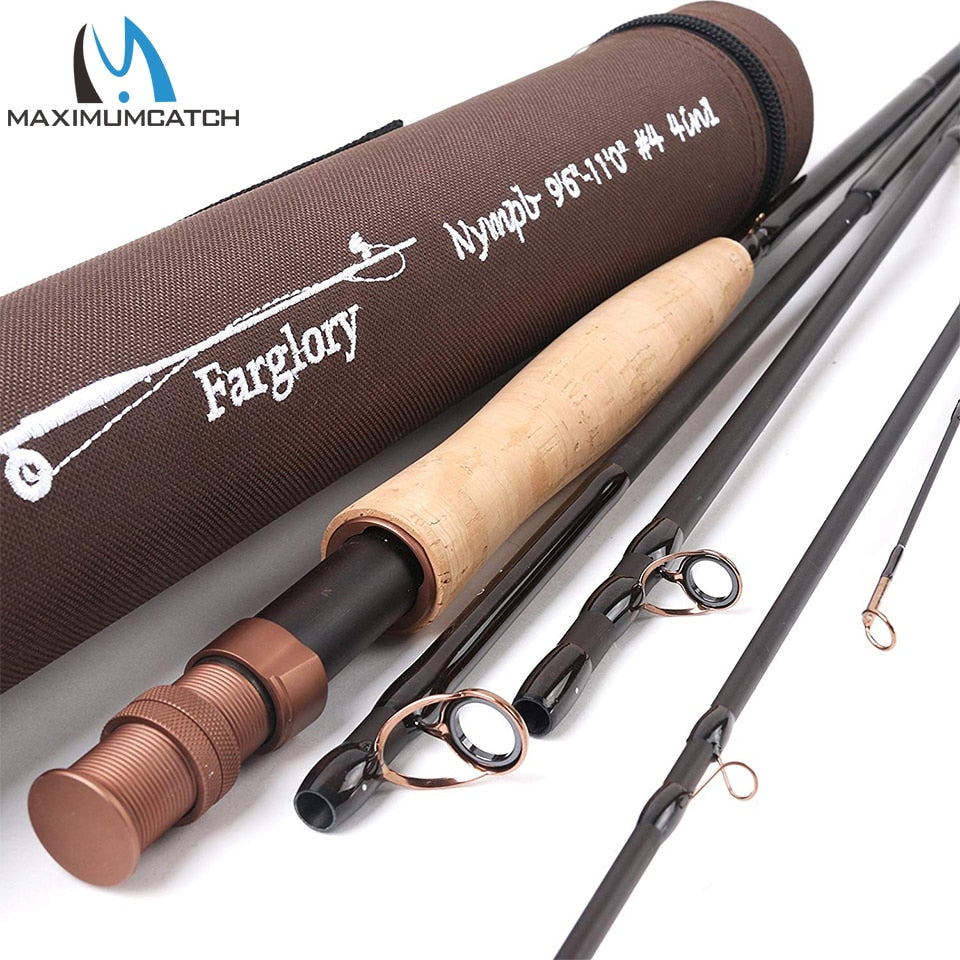 Maxcatch 4in1/2in1 Nymph Fly Fishing Rod with Extra Extension Section with Cordura Tube 9'-10'6' '/ 9'6"-11'0" 4-6 Sec
